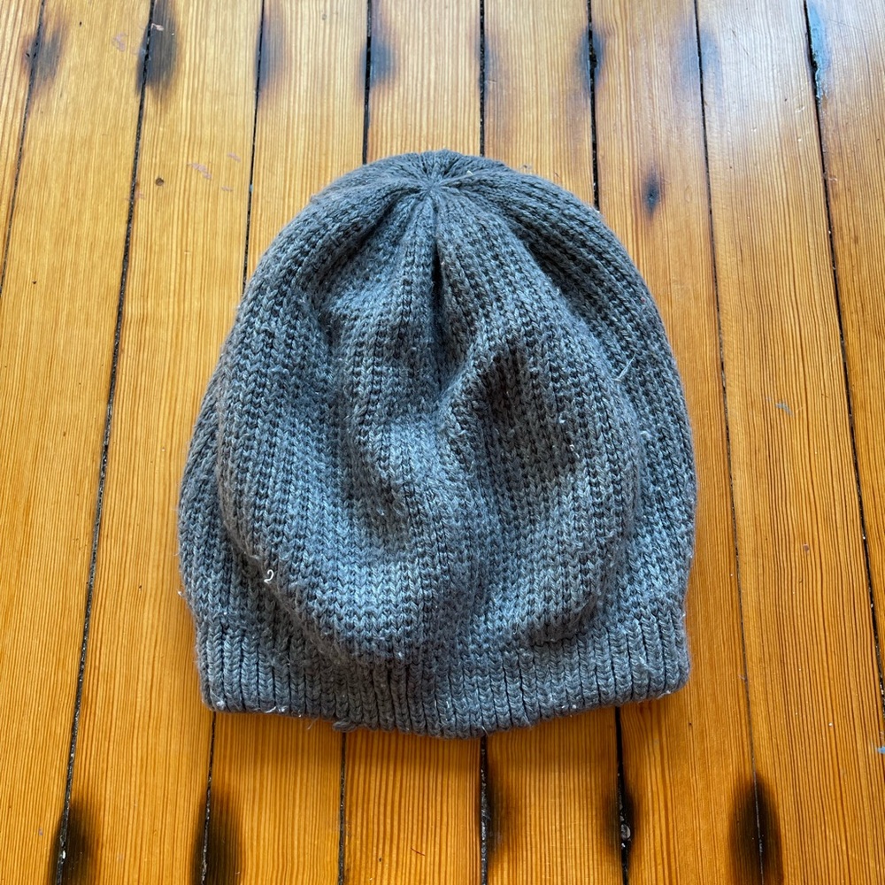Free People Gray Slouchy Knit Beanie